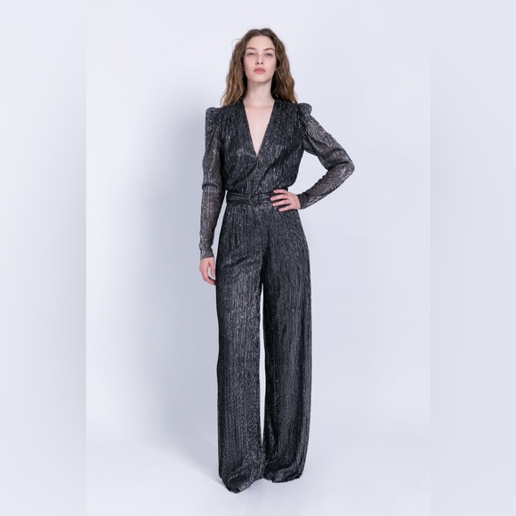 Sabina Musayev metallic jumpsuit with sequins - Picture 8 of 8